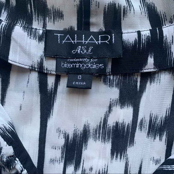 Tahari ASL  Short Sleeve Blouse Ruffle Collar Size 8 NWT $128 - Picture 4 of 6